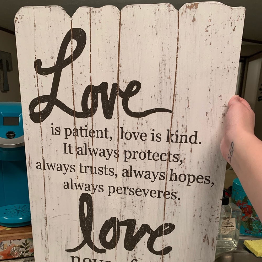 Wooden “Love is Kind” Picture